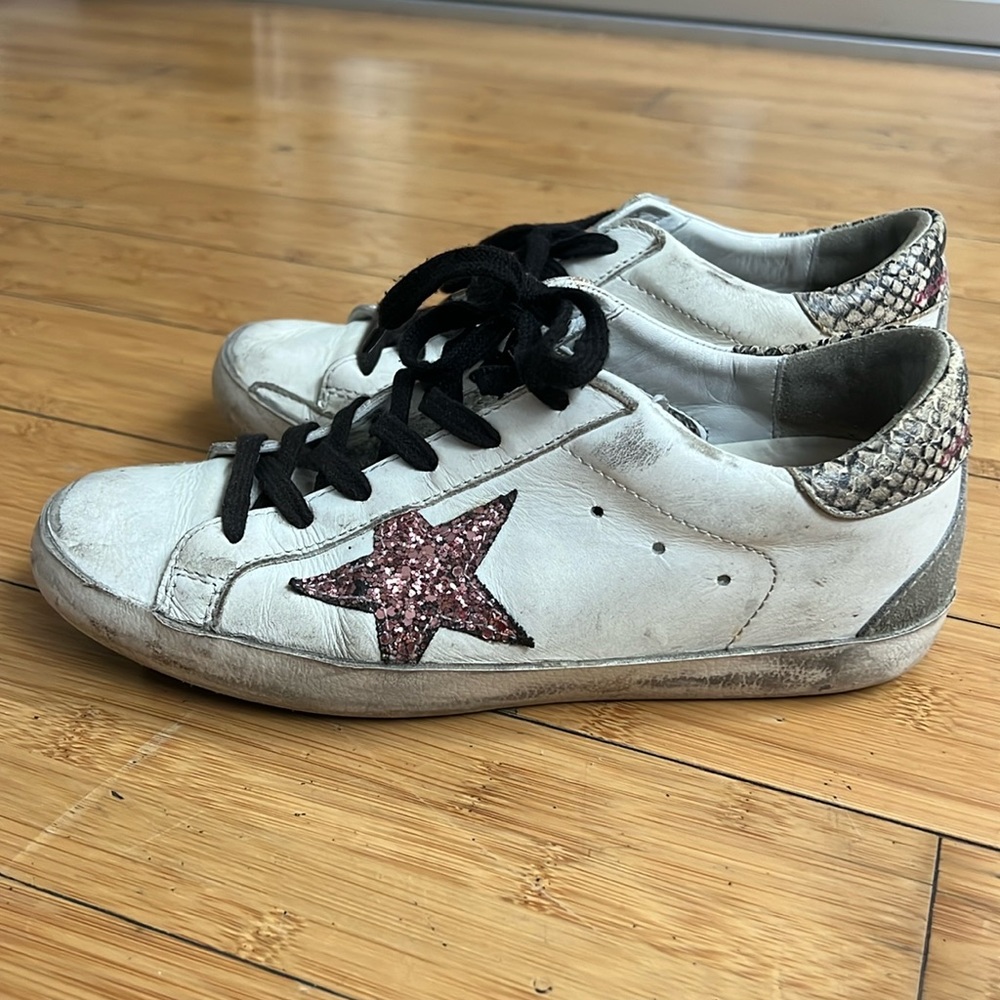 Golden Goose Sneakers pink sparkle star